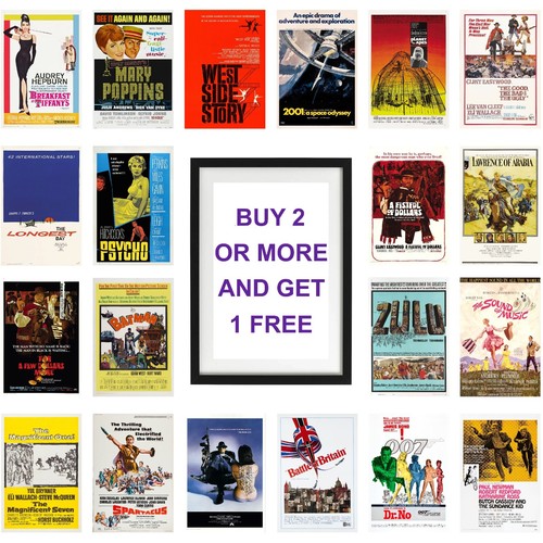 Classic 60s movie posters - movie, a4